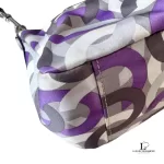 Coach Poppy purple, silver and grey signature print mini shoulder bag, view 7