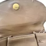 vintage Burberry taupe leather saddle-style crossbody bag, view 21