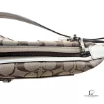 Coach beige and brown signature monogram half moon crossbody or belt bag, view 8