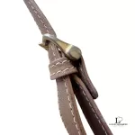 vintage Burberry taupe leather saddle-style crossbody bag, view 18