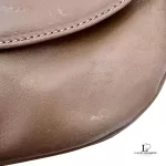 vintage Burberry taupe leather saddle-style crossbody bag, view 12