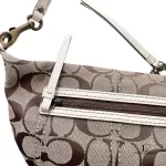 Coach beige and brown signature monogram half moon crossbody or belt bag, view 6