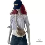 Coach beige and brown signature monogram half moon crossbody or belt bag, view 21