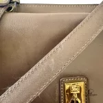 vintage Burberry taupe leather saddle-style crossbody bag, view 26