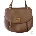 vintage Burberry taupe leather saddle-style crossbody bag, view 5