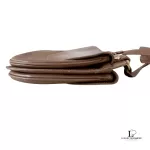 vintage Burberry taupe leather saddle-style crossbody bag, view 4
