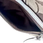 Coach beige and brown signature monogram half moon crossbody or belt bag, view 14