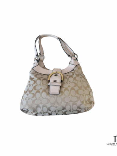 COACH Monogram Bisque Triple Compartment shoulder bag