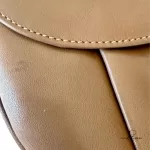 vintage Burberry taupe leather saddle-style crossbody bag, view 14