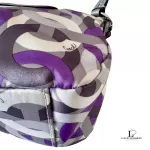 Coach Poppy purple, silver and grey signature print mini shoulder bag, view 8