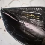 Luxury Revamped - SALVATORE FERRAGAMO Gancini Pattern Canvas Pochette Shoulder Bag – Handbags Icons – view 19 | authenticated pre-loved luxury