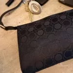 Luxury Revamped - SALVATORE FERRAGAMO Gancini Pattern Canvas Pochette Shoulder Bag – Handbags Icons – view 23 | authenticated pre-loved luxury