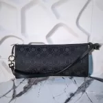 Luxury Revamped - SALVATORE FERRAGAMO Gancini Pattern Canvas Pochette Shoulder Bag – Handbags Icons – view 3 | authenticated pre-loved luxury