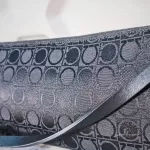 Luxury Revamped - SALVATORE FERRAGAMO Gancini Pattern Canvas Pochette Shoulder Bag – Handbags Icons – view 8 | authenticated pre-loved luxury