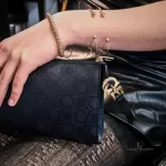 Luxury Revamped - SALVATORE FERRAGAMO Gancini Pattern Canvas Pochette Shoulder Bag – Handbags Icons – view 30 | authenticated pre-loved luxury