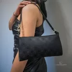Luxury Revamped - SALVATORE FERRAGAMO Gancini Pattern Canvas Pochette Shoulder Bag – Handbags Icons – view 32 | authenticated pre-loved luxury