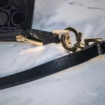 Luxury Revamped - SALVATORE FERRAGAMO Gancini Pattern Canvas Pochette Shoulder Bag – Handbags Icons – view 15 | authenticated pre-loved luxury