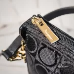 Luxury Revamped - SALVATORE FERRAGAMO Gancini Pattern Canvas Pochette Shoulder Bag – Handbags Icons – view 17 | authenticated pre-loved luxury