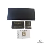 Yves Saint Laurent black grain leather long bifold wallet, unused, view 16