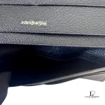 Yves Saint Laurent black grain leather long bifold wallet, unused, view 13