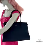 Furla black grain leather large career handbag, view 17