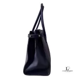 Furla black grain leather large career handbag, view 4