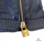 Hermès padlock leather gloves with gold-tone zip puller, size 7, view 5