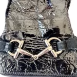 Gucci Horsebit patent leather and suede gloves, size 6, view 5