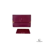Pre-loved Must de Cartier bordeaux leather medium bifold wallet with gold-tone hardware, front view – secondhand designer, NZ