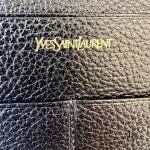 Yves Saint Laurent black grain leather long bifold wallet, unused, view 15