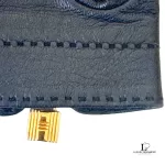 Hermès padlock leather gloves with gold-tone zip puller, size 7, view 4
