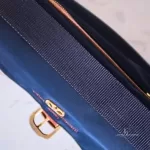 Valentino Garavani Sports navy blue and brown nylon and leather crossbody bag, view 12