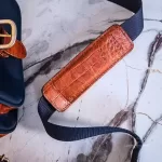 Valentino Garavani Sports navy blue and brown nylon and leather crossbody bag, view 14