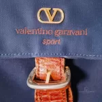 Valentino Garavani Sports navy blue and brown nylon and leather crossbody bag, view 24