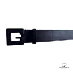 Gucci GG slim black leather belt with G buckle, size 75, view 10