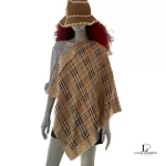 Pre-loved Burberry Nova Check 100% silk scarf, made in England, front view – secondhand designer, NZ
