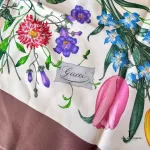 Gucci Flora 100% silk scarf, made in England, view 7