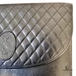 Yves Saint Laurent black quilted leather envelope clutch bag, view 15