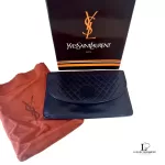 Yves Saint Laurent black quilted leather envelope clutch bag, view 18