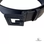 Gucci GG slim black leather belt with G buckle, size 75, view 9