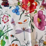 Gucci Flora 100% silk scarf, made in England, view 9