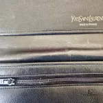 Yves Saint Laurent black quilted leather envelope clutch bag, view 10