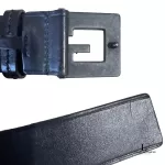 Gucci GG slim black leather belt with G buckle, size 75, view 16