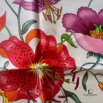 Gucci Flora 100% silk scarf, made in England, view 5