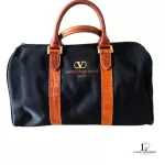 Valentino Garavani Sports black and brown nylon and leather Boston bag, view 2