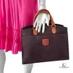 vintage Celine Macadam monogram brown structured handbag, view 27
