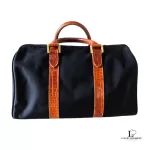 Valentino Garavani Sports black and brown nylon and leather Boston bag, view 3