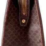 vintage Celine Macadam monogram brown structured handbag, view 8