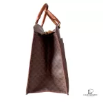 vintage Celine Macadam monogram brown structured handbag, view 4