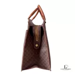 vintage Celine Macadam monogram brown structured handbag, view 5
